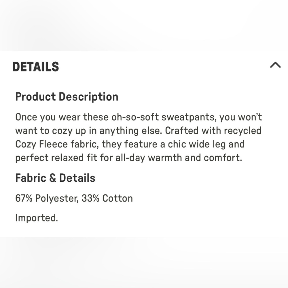 EUC Fabletics Cozy Fleece Wide Leg Sweatpants - Picture 10 of 10